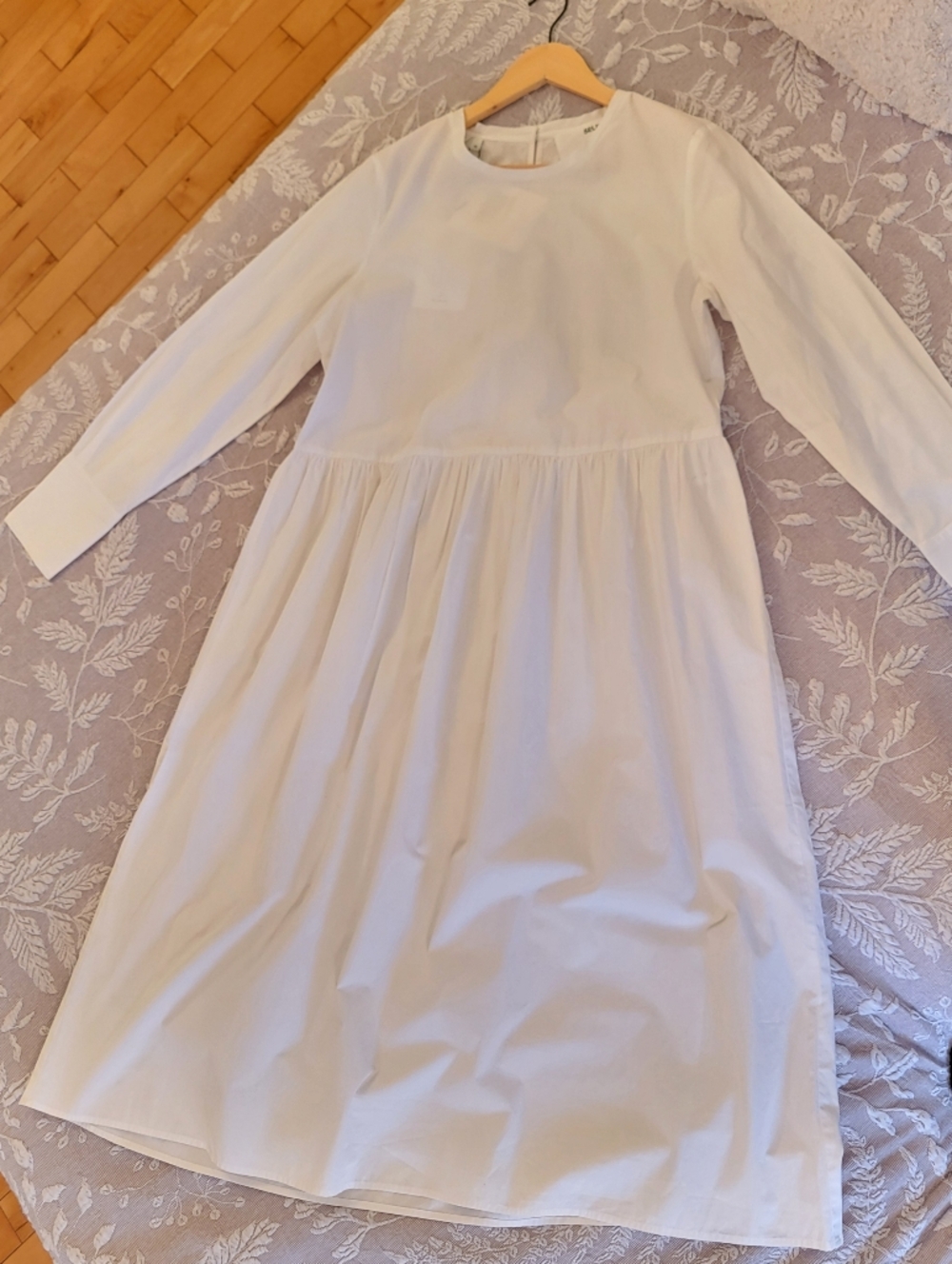 NWT Selected Femme White Mirabella Midi Dress Organic Cotton Size 40 (US 10) - Picture 15 of 16